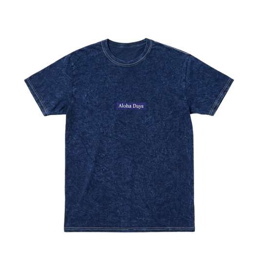 Aloha Days T-Shirt BOX LOGO 3 Ltd. Made in Hawaii (Small - XLarge) Navy
