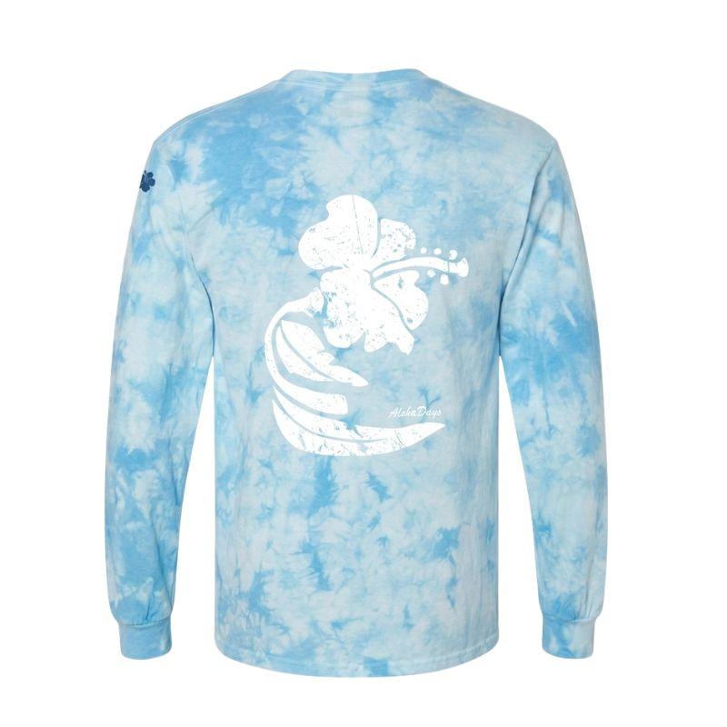 Aloha Days T-Shirt L/S HIBISCUS LTD. Made in Hawaii (Small-XLarge) Blue