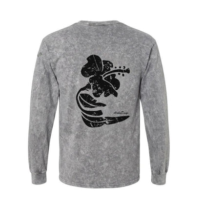 Aloha Days Long Sleeves T-Shirt HIBISCUS Made in Hawaii (Small-XLarge) Grey