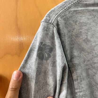 Aloha Days Long Sleeves T-Shirt HIBISCUS Made in Hawaii (Small-XLarge) Grey