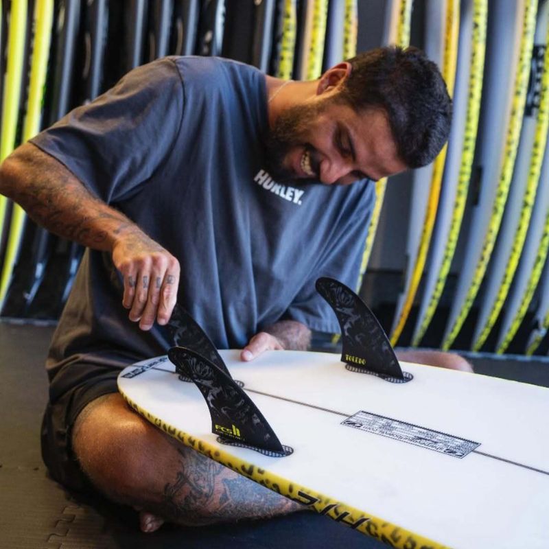 Shop FCS II Filipe Toledo 3 Fin PG PRO Black Acid | Hawaii