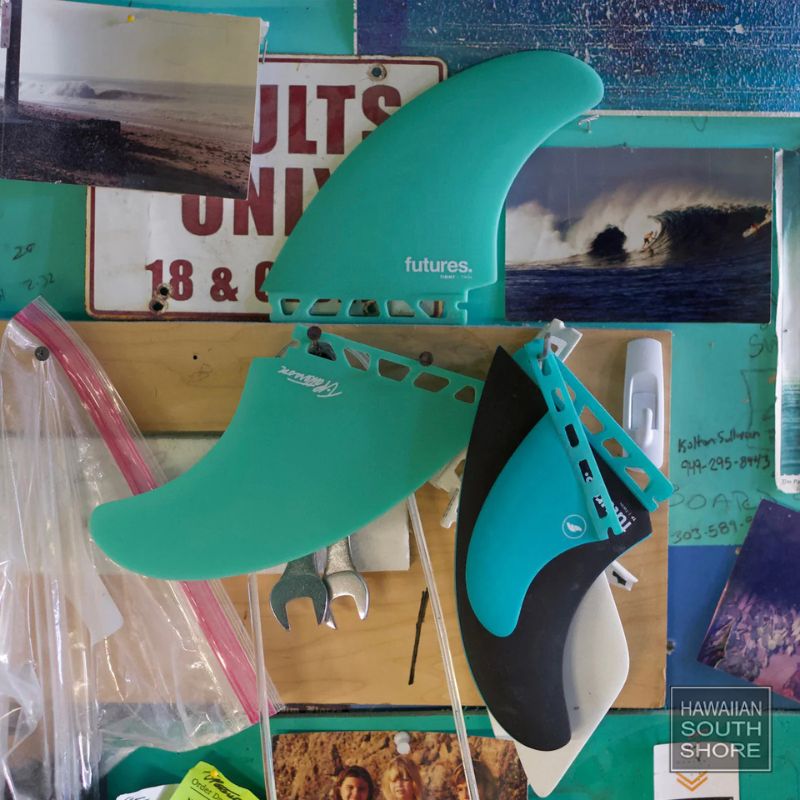 Shop FUTURES Timmy Patterson Twin Fin Fiberglass Teal | Hawaii