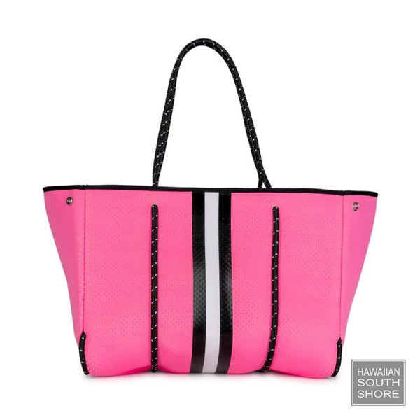 HA Bag Grayson HILLS Neoprene Tote Palm Leaf Lining BAG Hawaii