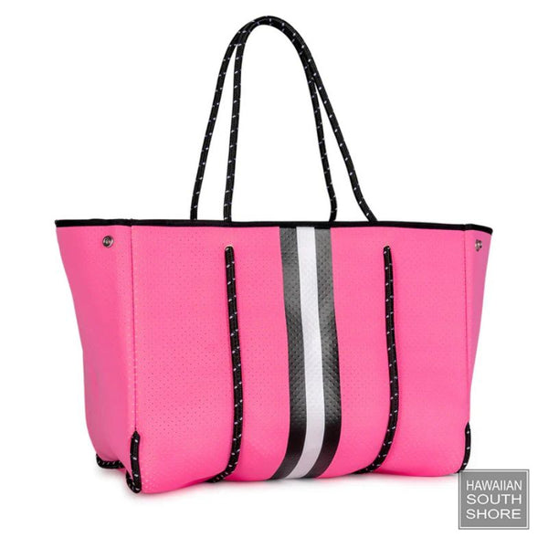 HA Bag Grayson HILLS Neoprene Tote Palm Leaf Lining BAG Hawaii