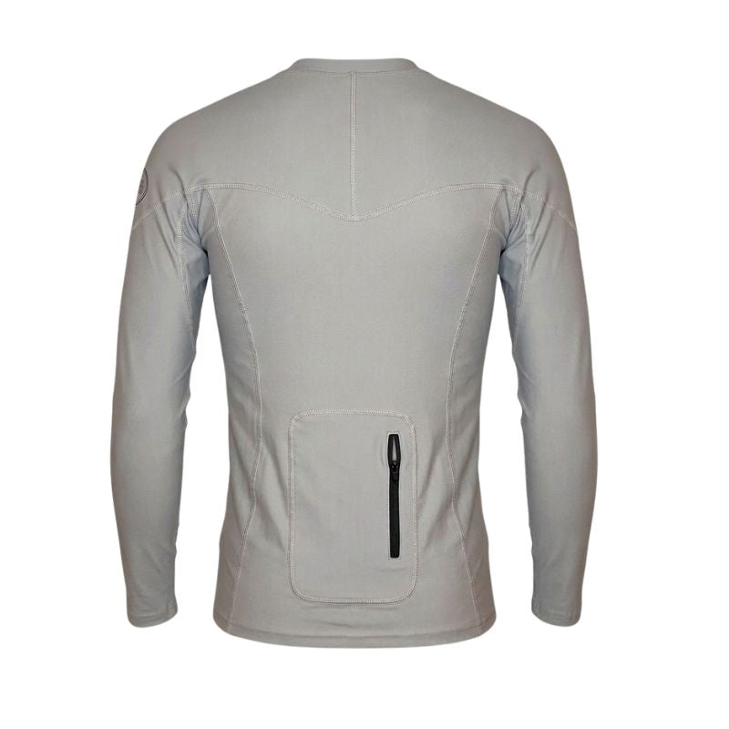 HawaiianSouthShore Fitted Rashguard With Pocket (Small-XXLarge) Longsleeves Grey