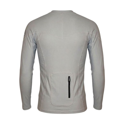 HawaiianSouthShore Rashguard With Pocket Fitted (Small-XXLarge) Longsleeves Grey