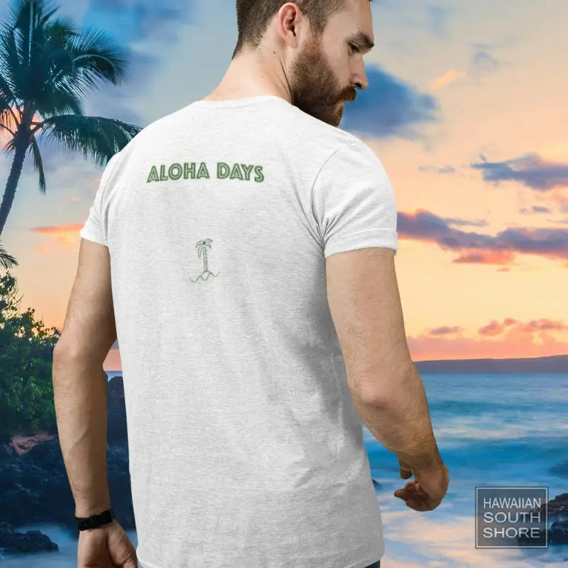 Aloha Days/T-Shirt/RETRO PALM POCKET/Small-XLarge/White Color