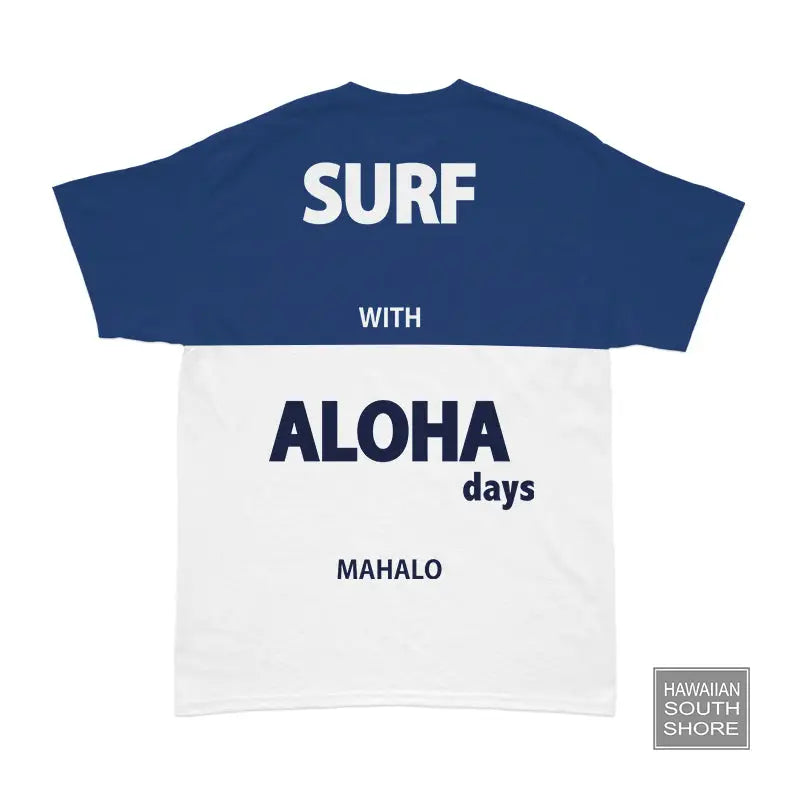 HwnSouthShore AD Shaka Tee White/Navy Unisex-CLOTHING/BAG-HawaiianSouthShore-[SURFBORDS HAWAII SURF SHOP]-HawaiianSouthShore