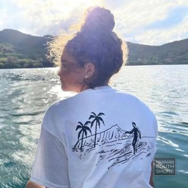 Hawaiian Original RETRO TEE White-CLOTHING/BAG-HawaiianSouthShore-[SURFBORDS HAWAII SURF SHOP]-HawaiianSouthShore
