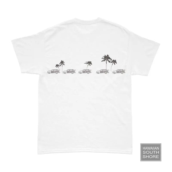 Hawaiian Original TEE Car &amp; Palm Short Sleeve White-CLOTHING/BAG-HawaiianSouthShore-[SURFBORDS HAWAII SURF SHOP]-HawaiianSouthShore