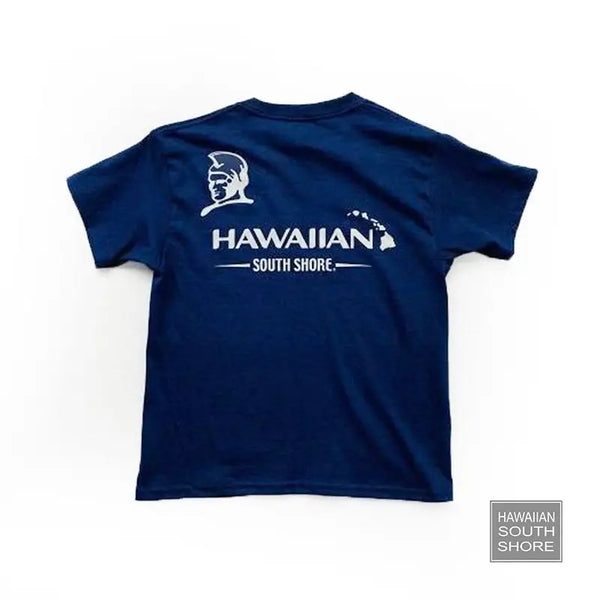 Hawaiian Original TEE KAMEHAMEHA Kids Navy-CLOTHING/BAG-HawaiianSouthShore-[SURFBORDS HAWAII SURF SHOP]-HawaiianSouthShore