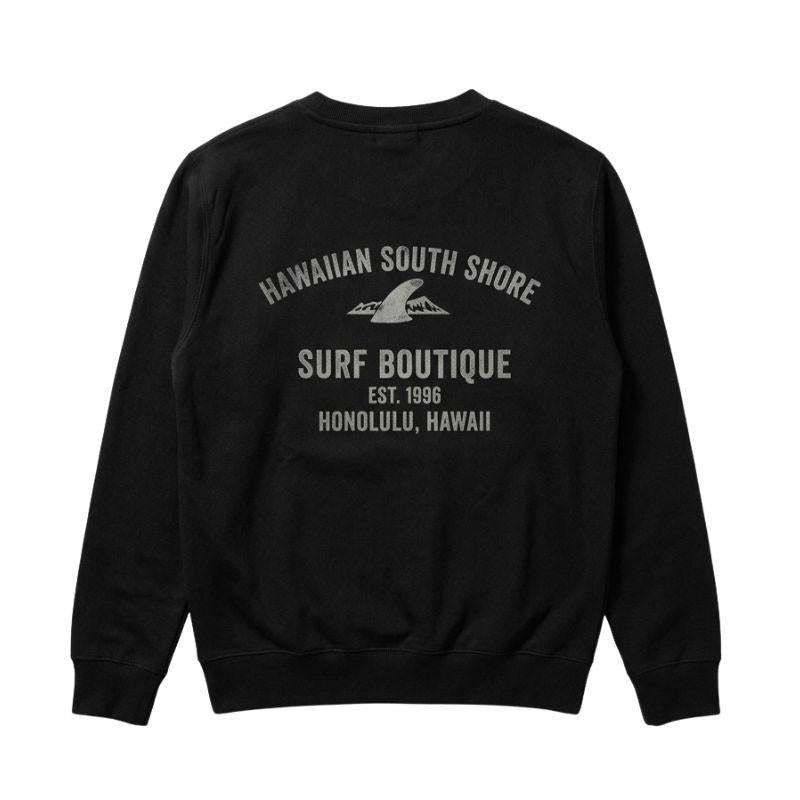 HawaiianSouthShore Sweater Crew Fin (Small-2XLarge) Black