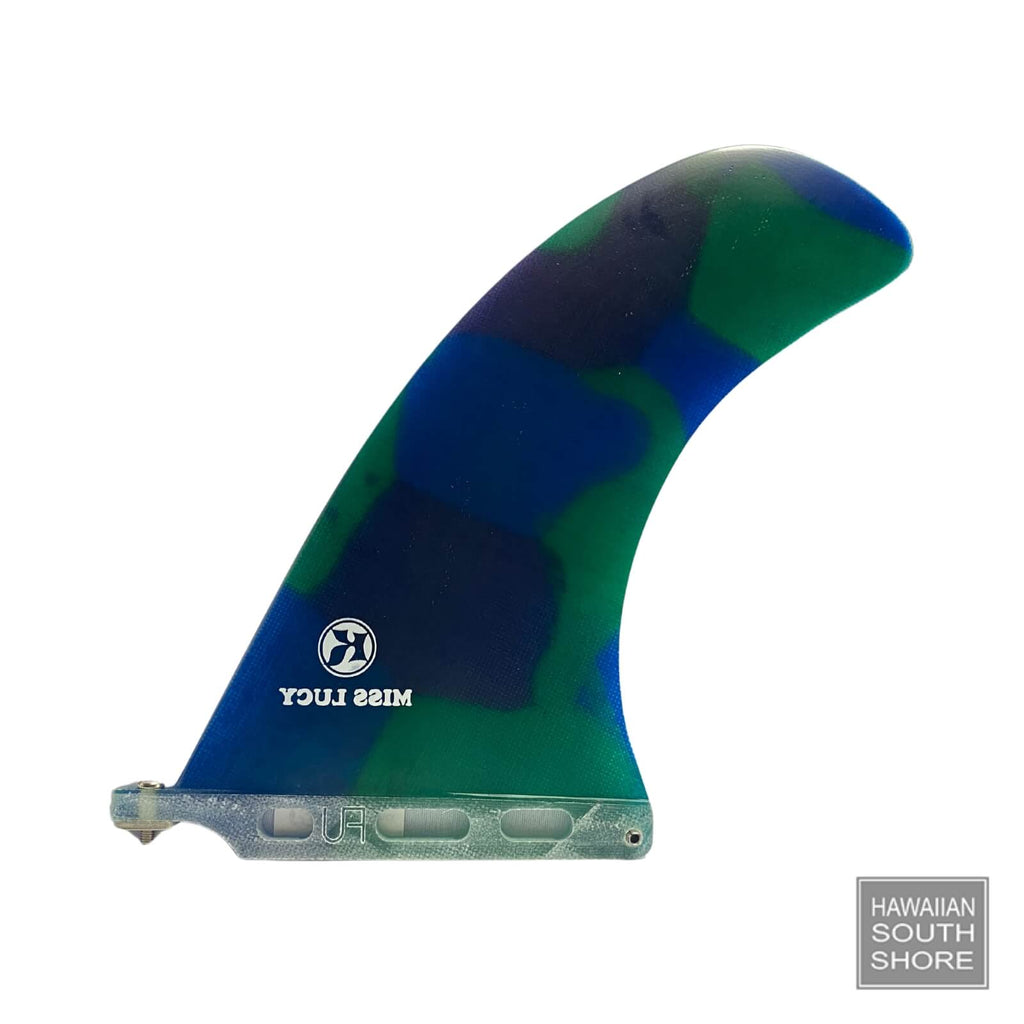 Fins Unlimited Kanoa Dahlin MISS LUCY Single Fin 9.5"/Fabric 281 Green Blue Marble