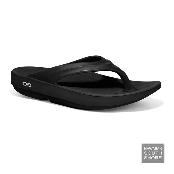 OOFOS Sandal Womens Oolala Thong Black-SHOP FOOTWEAR-OOFOS-[SURFBOARDS HAWAII SURF SHOP]-HawaiianSouthShore