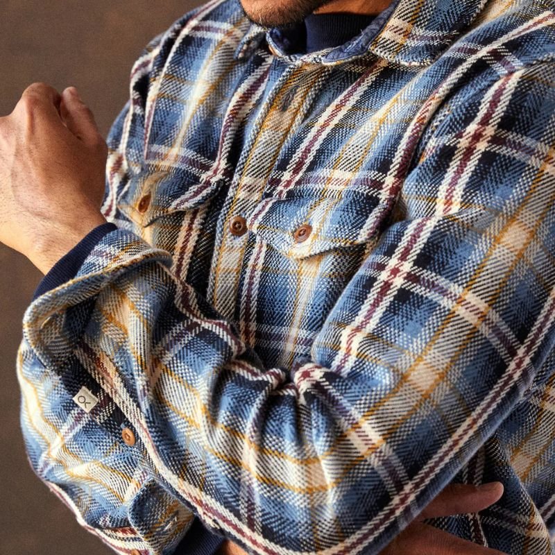 Shop OUTERKNOWN Shirt French Blue Spotlight Plaid | Hawaii