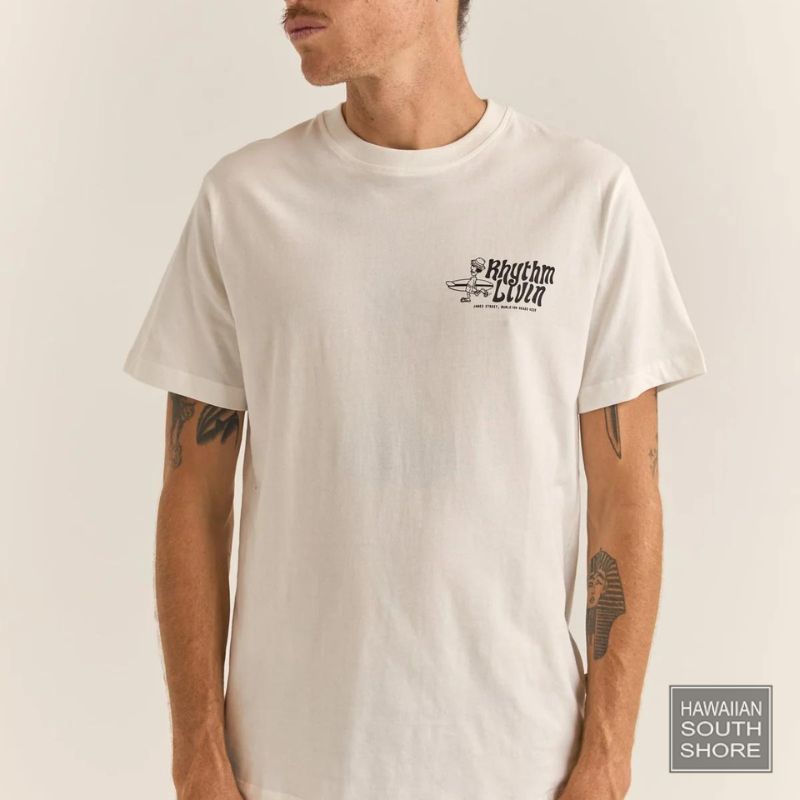 Rhythm Livin' T-Shirt White - Coastal Surf Tee | Hawaii