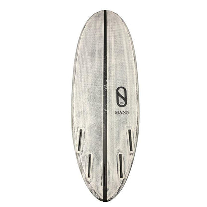Bottom Firewire S Boss 5'4 with Grey deckpad in futures fin setup