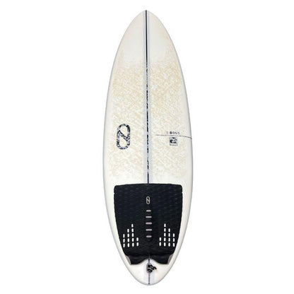 Deck Firewire S Boss 5'8 with a deckpad