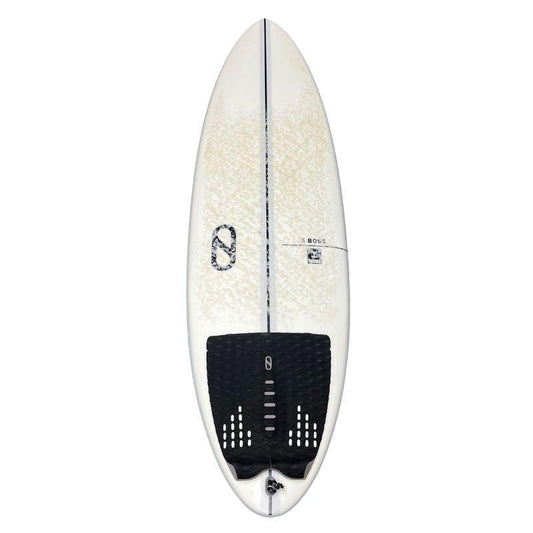 Deck Firewire S Boss 5'8 with a deckpad