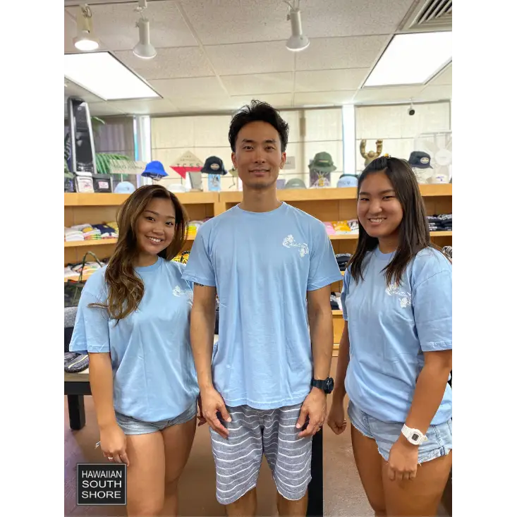 Aloha Days HIBISCUS Tshirt Light Blue - Clothing | Hawaiian South Shore