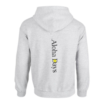 Aloha Days Hoodie BOX LOGO Made In Hawaii Small - XLarge Grey - Must - Have for Surfers