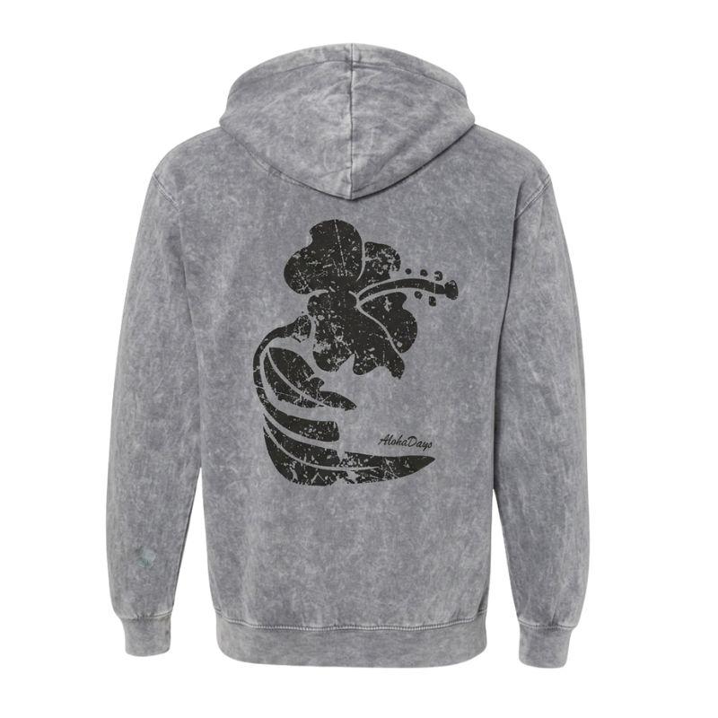 Aloha Days Hoodie Hibiscus Ltd. Made In Hawaii Small-XLarge Grey - Must-Have for Surfers