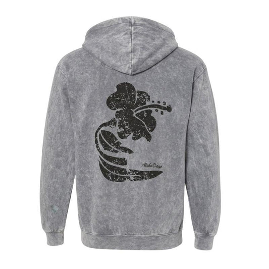 Aloha Days Hoodie Hibiscus Ltd. Made In Hawaii Small-XLarge Grey - Must-Have for Surfers