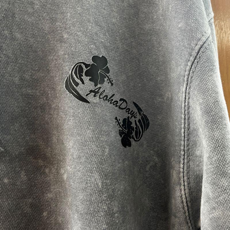Aloha Days Hoodie Hibiscus Ltd. Made In Hawaii Small-XLarge Grey - Must-Have for Surfers