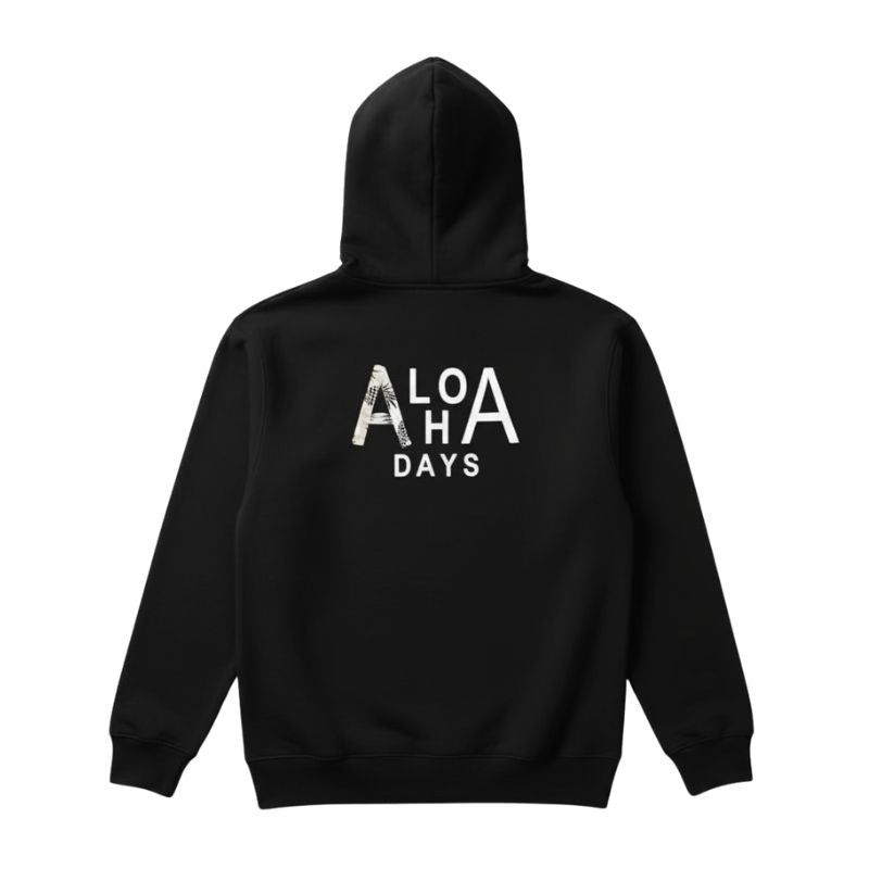 Aloha Days Hoodie LTD. Made In Hawaii (Small - XXLarge) Black - Must - Have for Surfers
