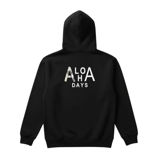 Aloha Days Hoodie LTD. Made In Hawaii (Small - XXLarge) Black - Must - Have for Surfers
