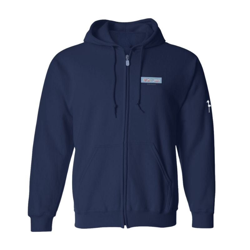 Aloha Days Hoodie Zip Box Logo 2 Made In Hawaii (Small - XLarge) Navy - Must - Have for Surfers