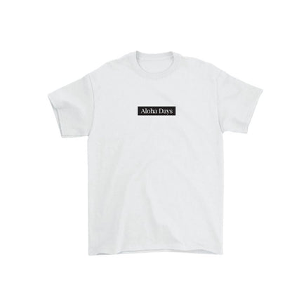 Aloha Days Kids T-Shirt BOX LOGO 3 Made in Hawaii (XSmall - Large) White - Must - Have for Surfers