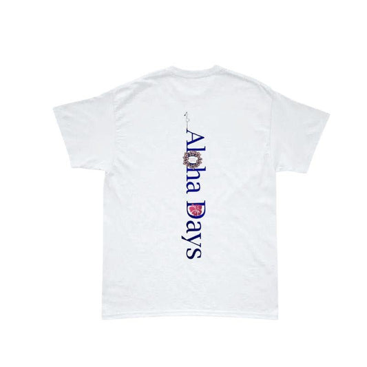 Aloha Days Kids T-Shirt BOX LOGO 3 Made in Hawaii (XSmall - Large) White Navy - Must - Have for Surfers