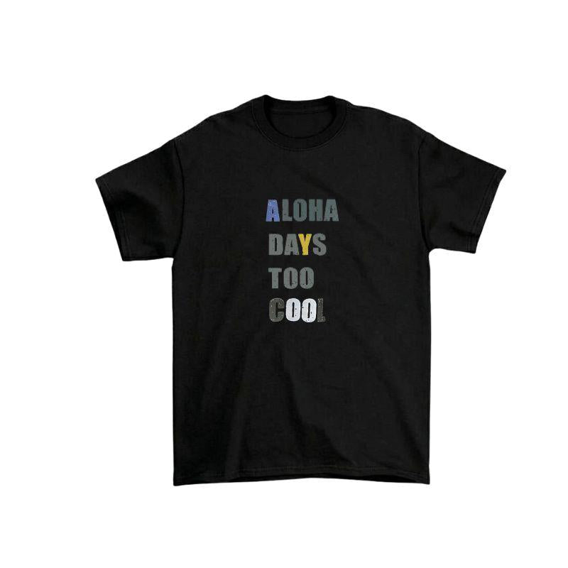Aloha Days Kids T-Shirt Cool Made in Hawaii (XSmall - Large) Black - Must - Have for Surfers