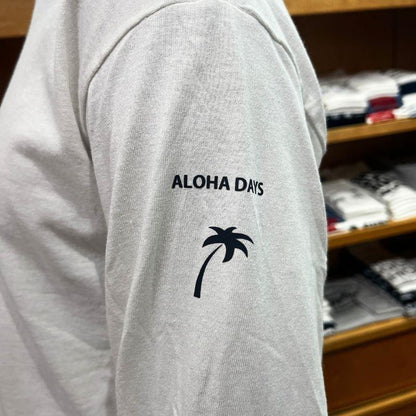 Aloha Days Long Sleeves T-Shirt Box Logo 3 (Small - XLarge) White - Must - Have for Surfers