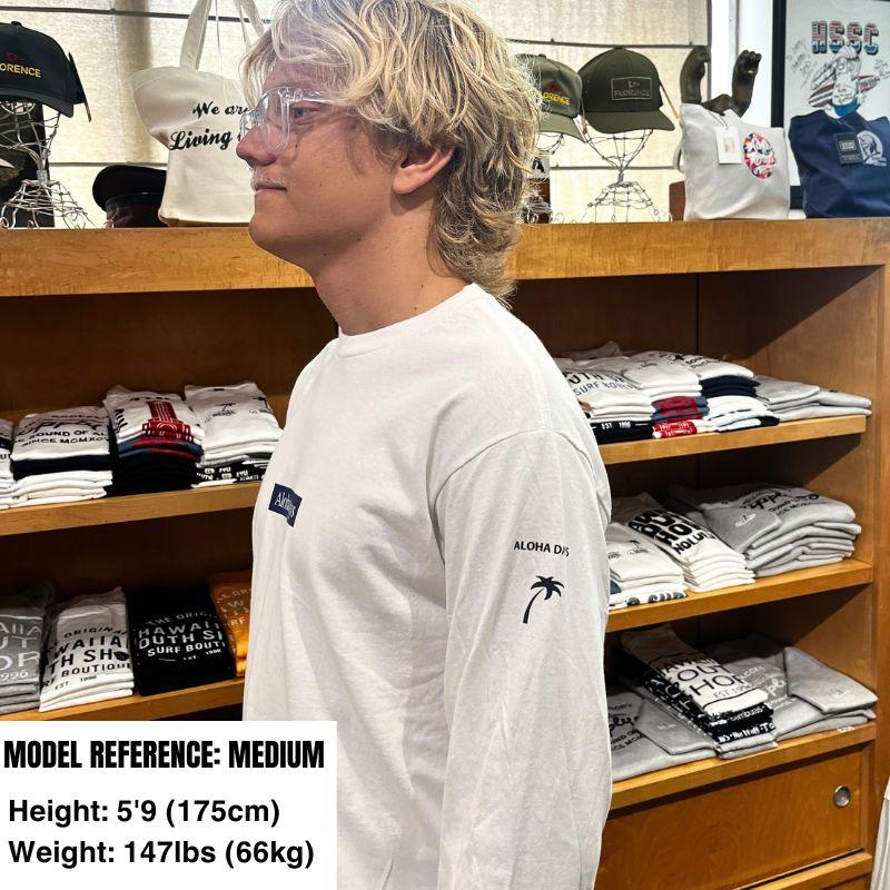 Aloha Days Long Sleeves T-Shirt Box Logo 3 (Small - XLarge) White - Must - Have for Surfers