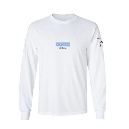Aloha Days Long Sleeves T-Shirt Box Logo (Small - XLarge) White - Must - Have for Surfers