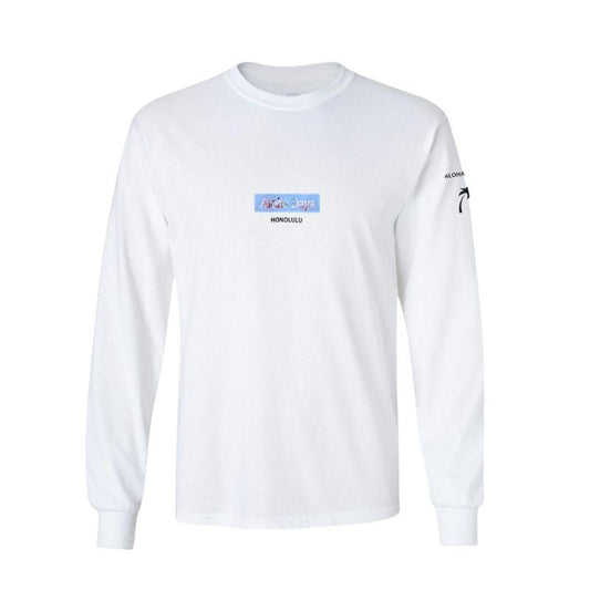 Aloha Days Long Sleeves T-Shirt Box Logo (Small - XLarge) White - Must - Have for Surfers