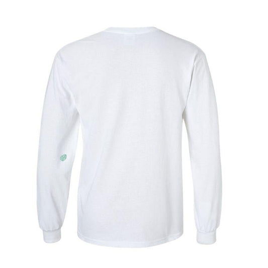 Aloha Days Long Sleeves T-Shirt Flower Square Made in Hawaii (Small - XLarge) White - Must - Have for Surfers