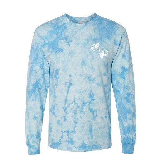 Aloha Days Long Sleeves T-Shirt HIBISCUS Made in Hawaii (Small-XLarge) Blue - Must-Have for Surfers