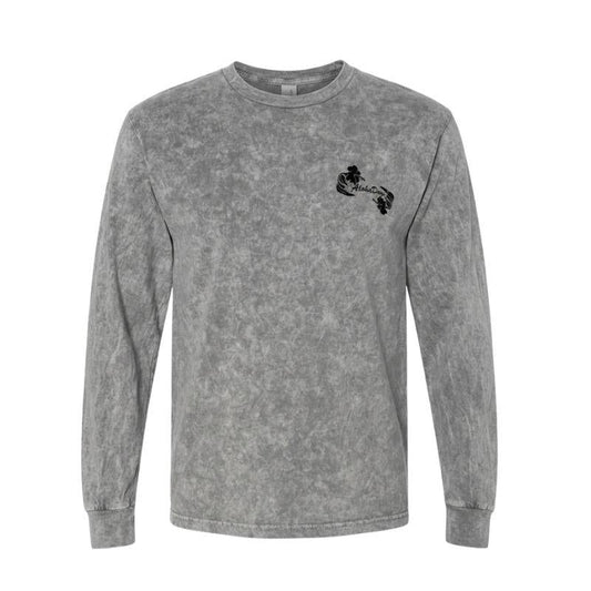 Aloha Days Long Sleeves T-Shirt HIBISCUS Made in Hawaii (Small-XLarge) Grey - Must-Have for Surfers