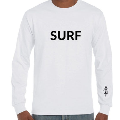 Aloha Days Long Sleeves Tee SURF IN HONOLULU LTD. Made in Hawaii (Small - XLarge) White - Must - Have for Surfers
