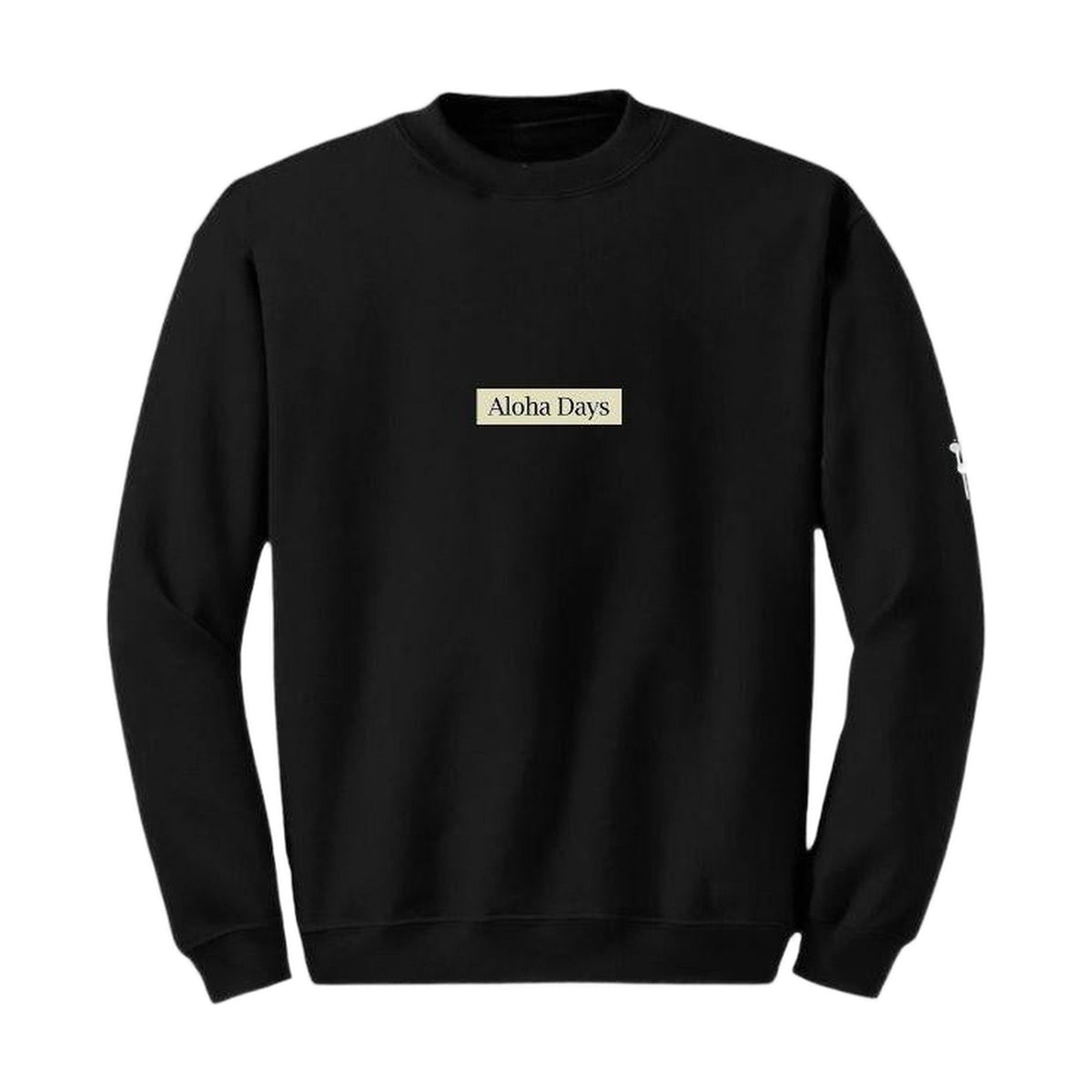Aloha Days Box Logo 3 Sweater in Black, front, flat lay