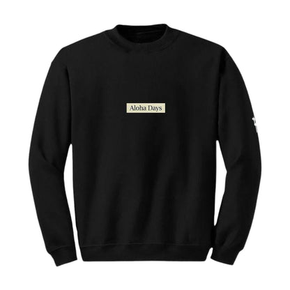 Aloha Days Box Logo 3 Sweater in Black, front, flat lay