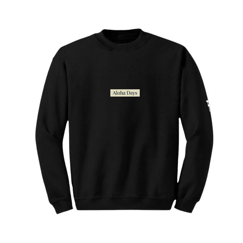 Aloha Days Sweater Box Logo 3 Made in Hawaii (Small-Med) Black - Must-Have for Surfers