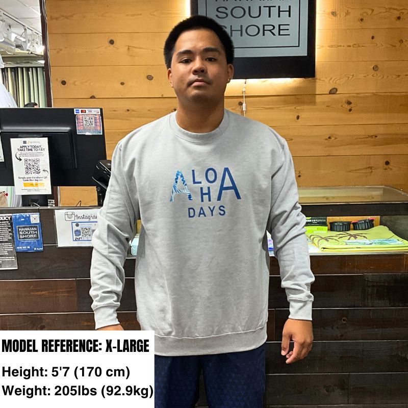 Aloha Days Sweater New HI (Med - Large) Grey - Must - Have for Surfers