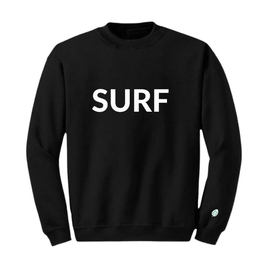 Aloha Days Surf in Honolulu Sweater in Black, front, flat lay