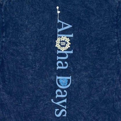 Aloha Days T-Shirt BOX LOGO 3 Ltd. Made in Hawaii (Small - XLarge) Navy - Must-Have for Surfers