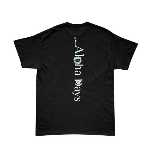 Aloha Days T-Shirt BOX LOGO 3 Made in Hawaii (Small - XLarge) Black - Must - Have for Surfers