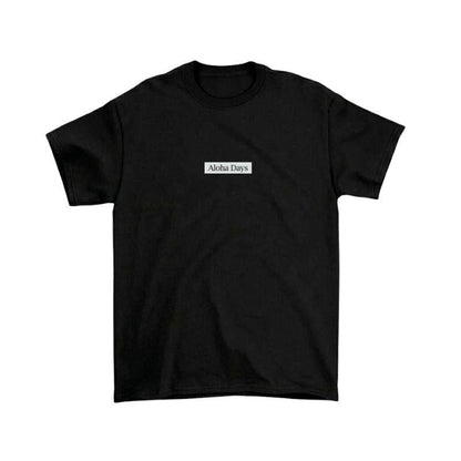 Aloha Days T-Shirt BOX LOGO 3 Made in Hawaii (Small - XLarge) Black - Must - Have for Surfers